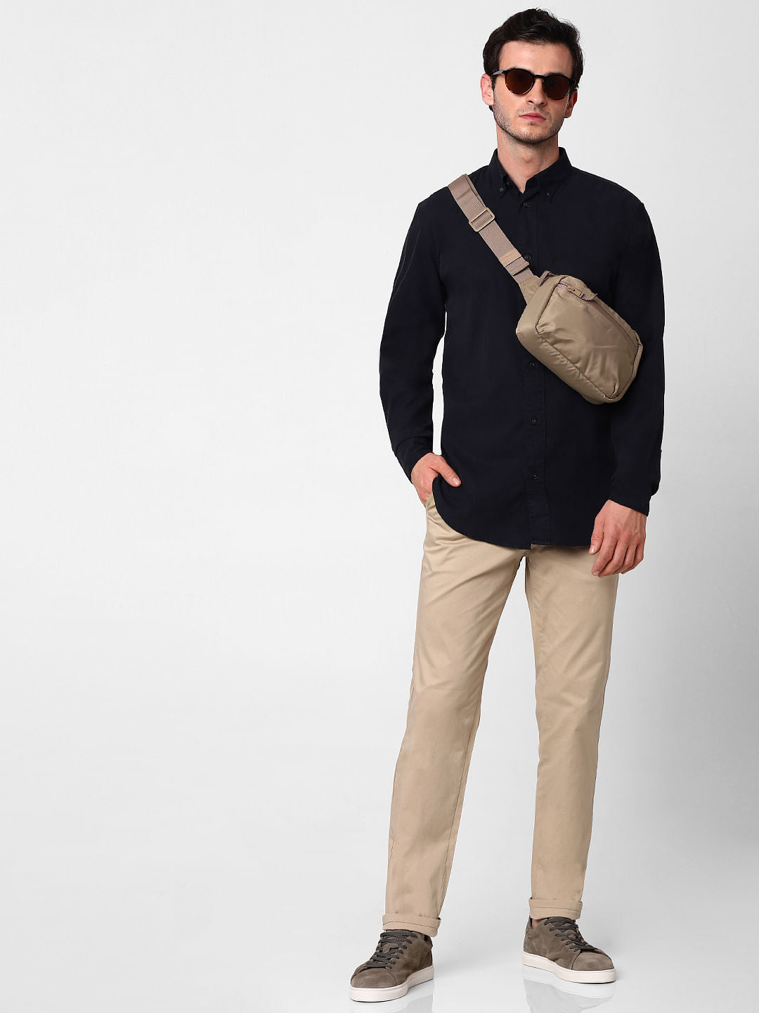 Navy Blue Full Sleeves Shirt