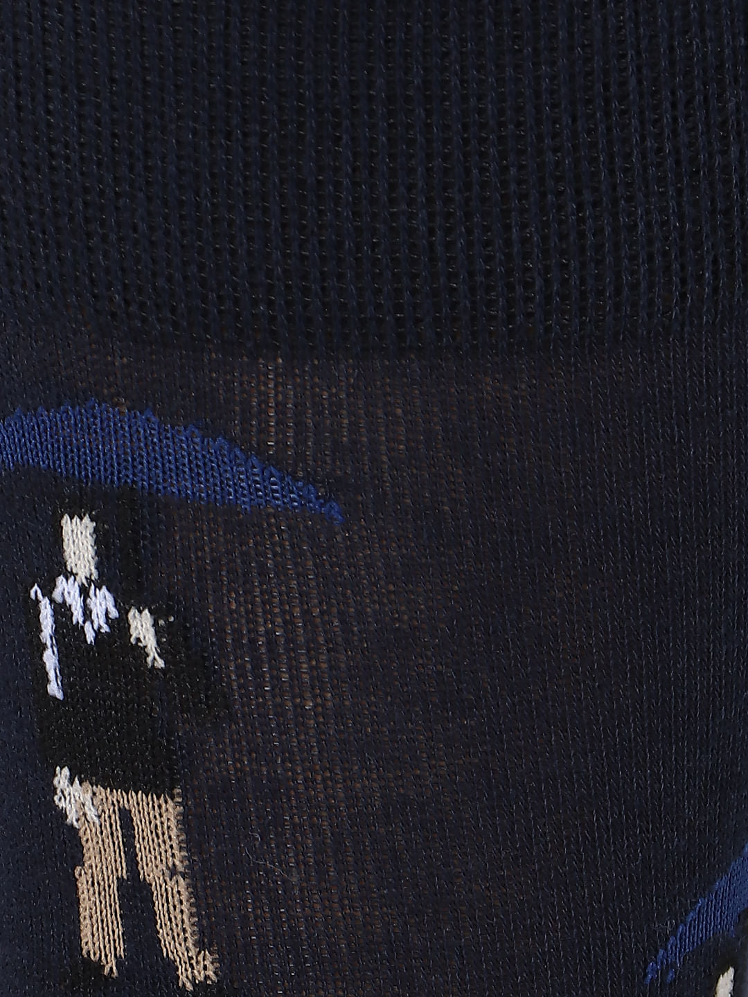 Navy Blue Graphic Print Mid Calf Length Socks
