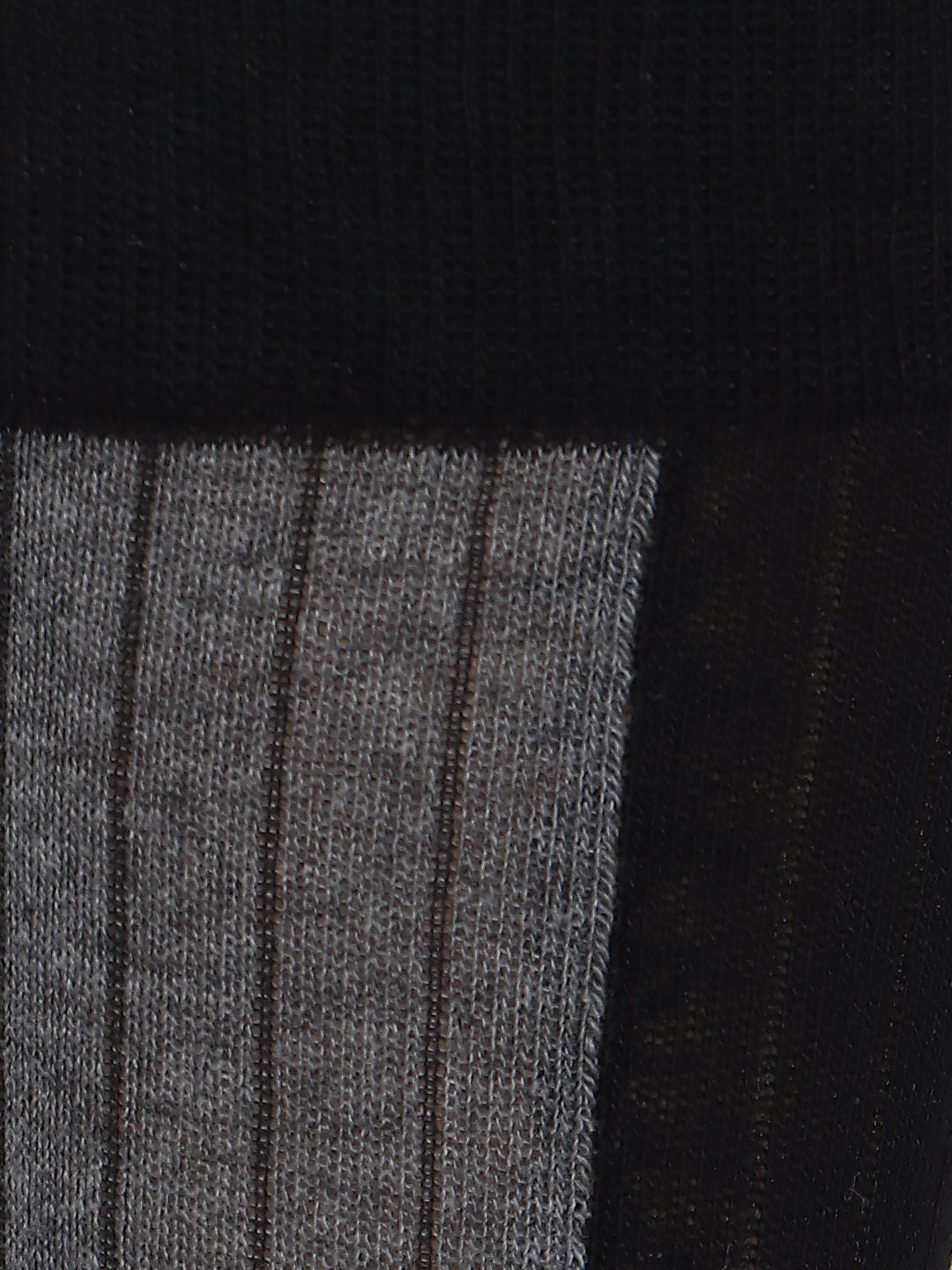 Grey Striped Mid Calf Length Socks