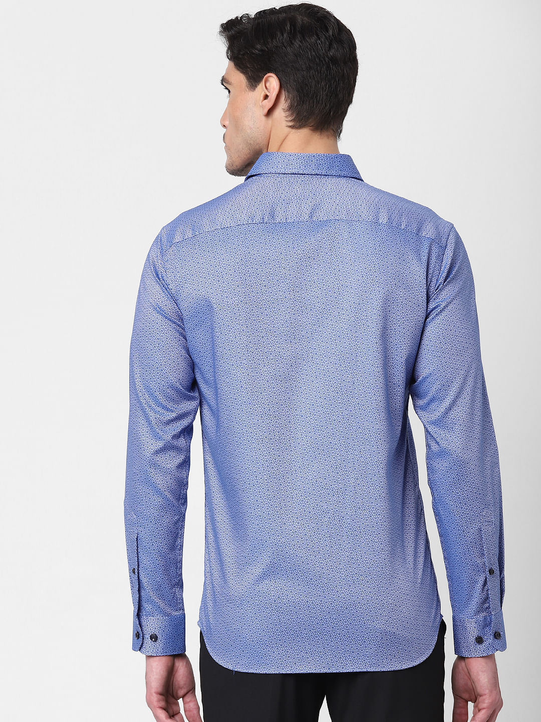 Blue All Over Print Full Sleeves Shirt