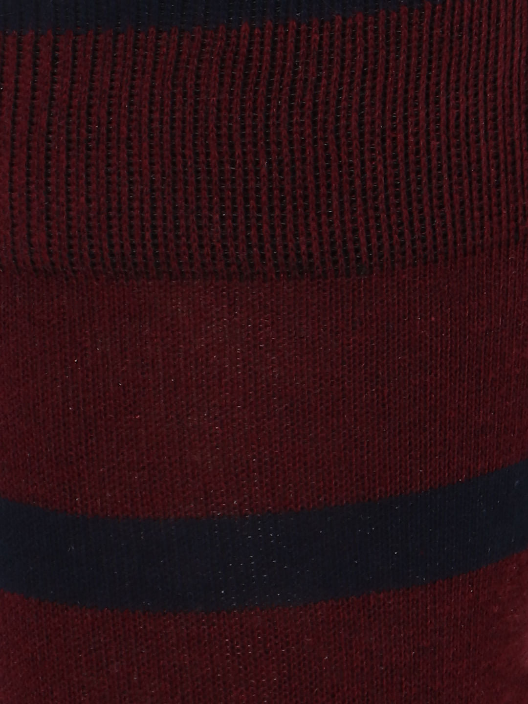 Maroon Striped Mid Calf Length Socks