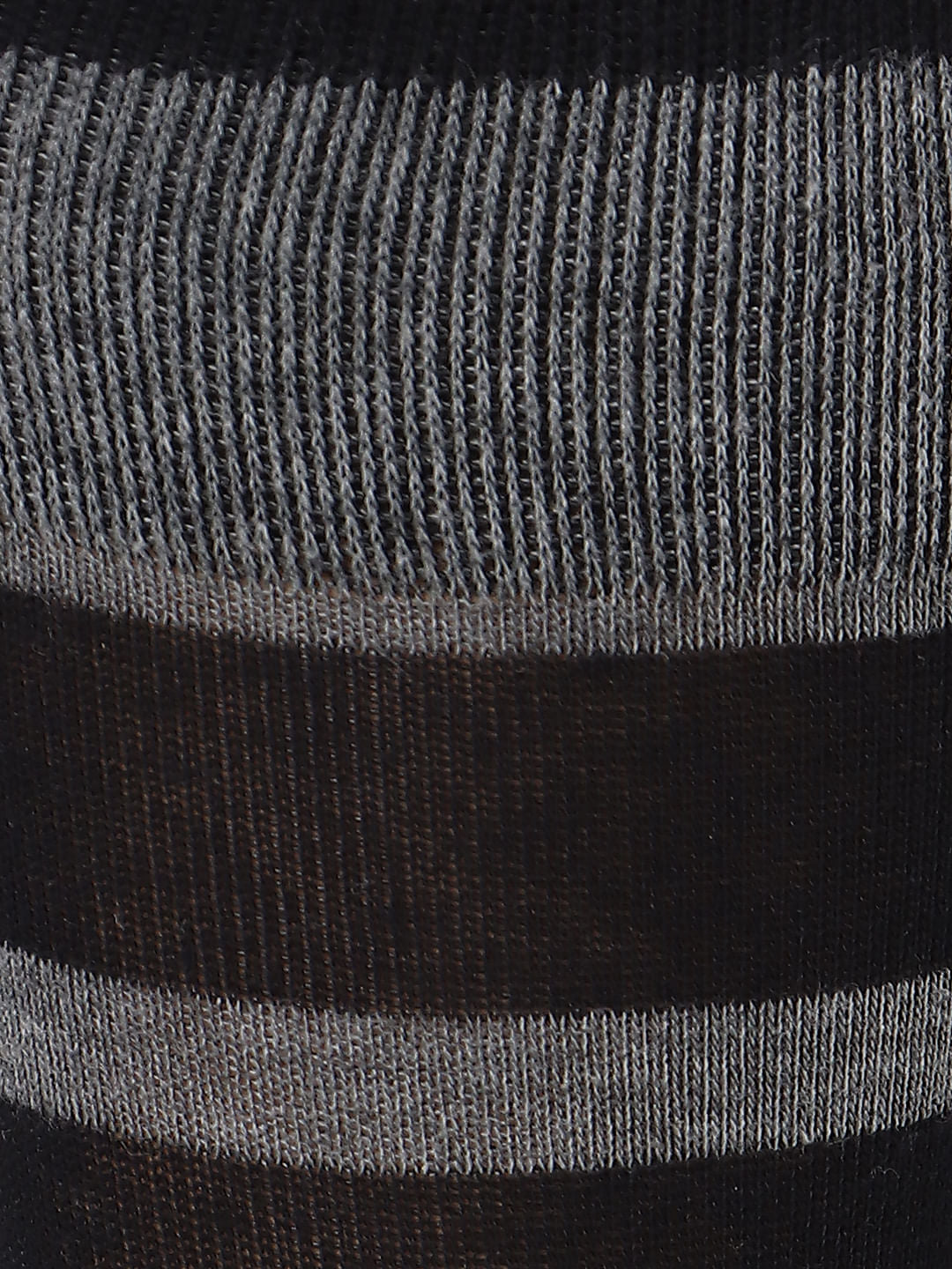 Black Striped Mid Calf Length Socks