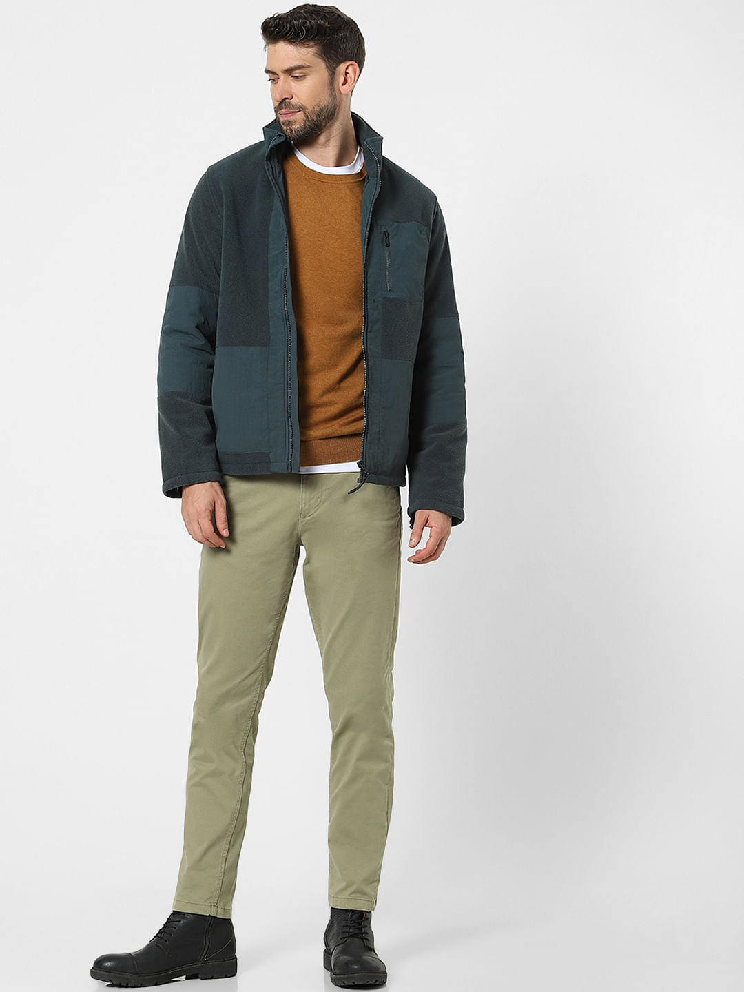 Green Organic Cotton Slim Fit Chinos