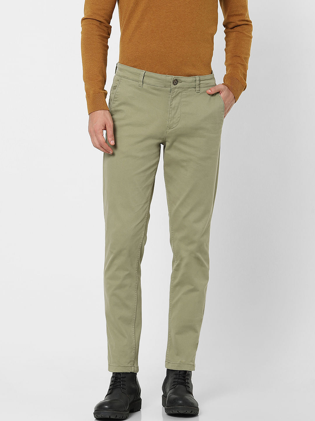 Green Organic Cotton Slim Fit Chinos