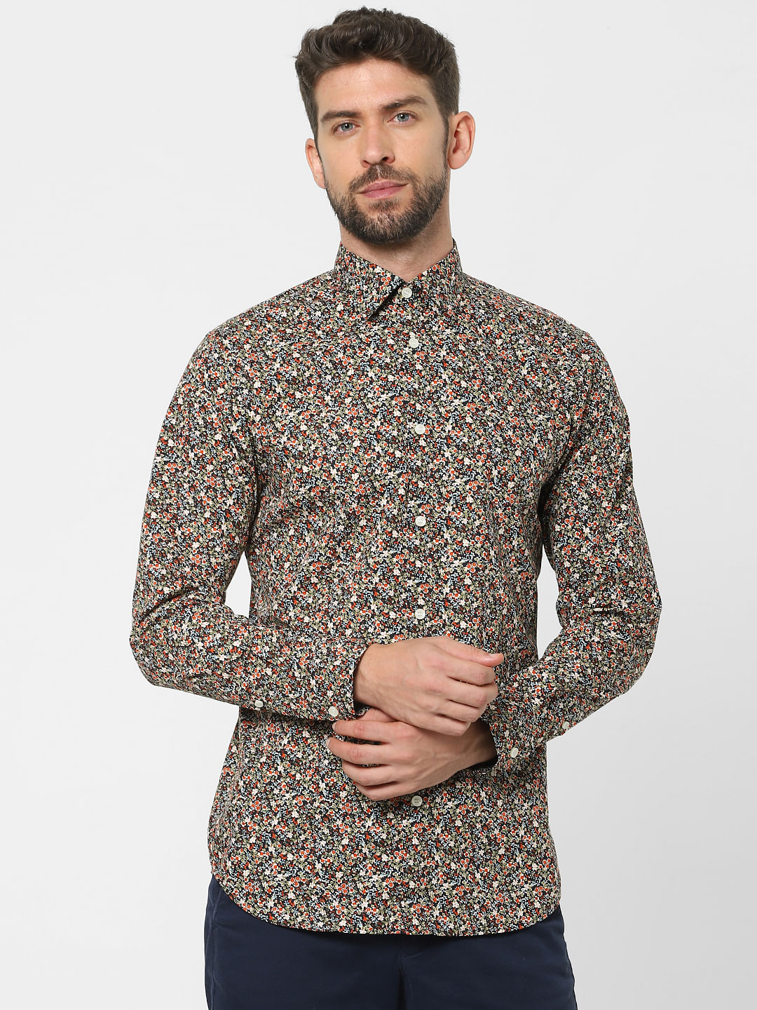 Black Floral Organic Cotton Shirt