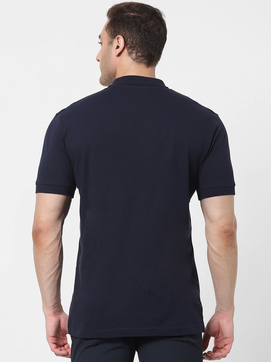 Navy Blue Zip Polo T-Shirt