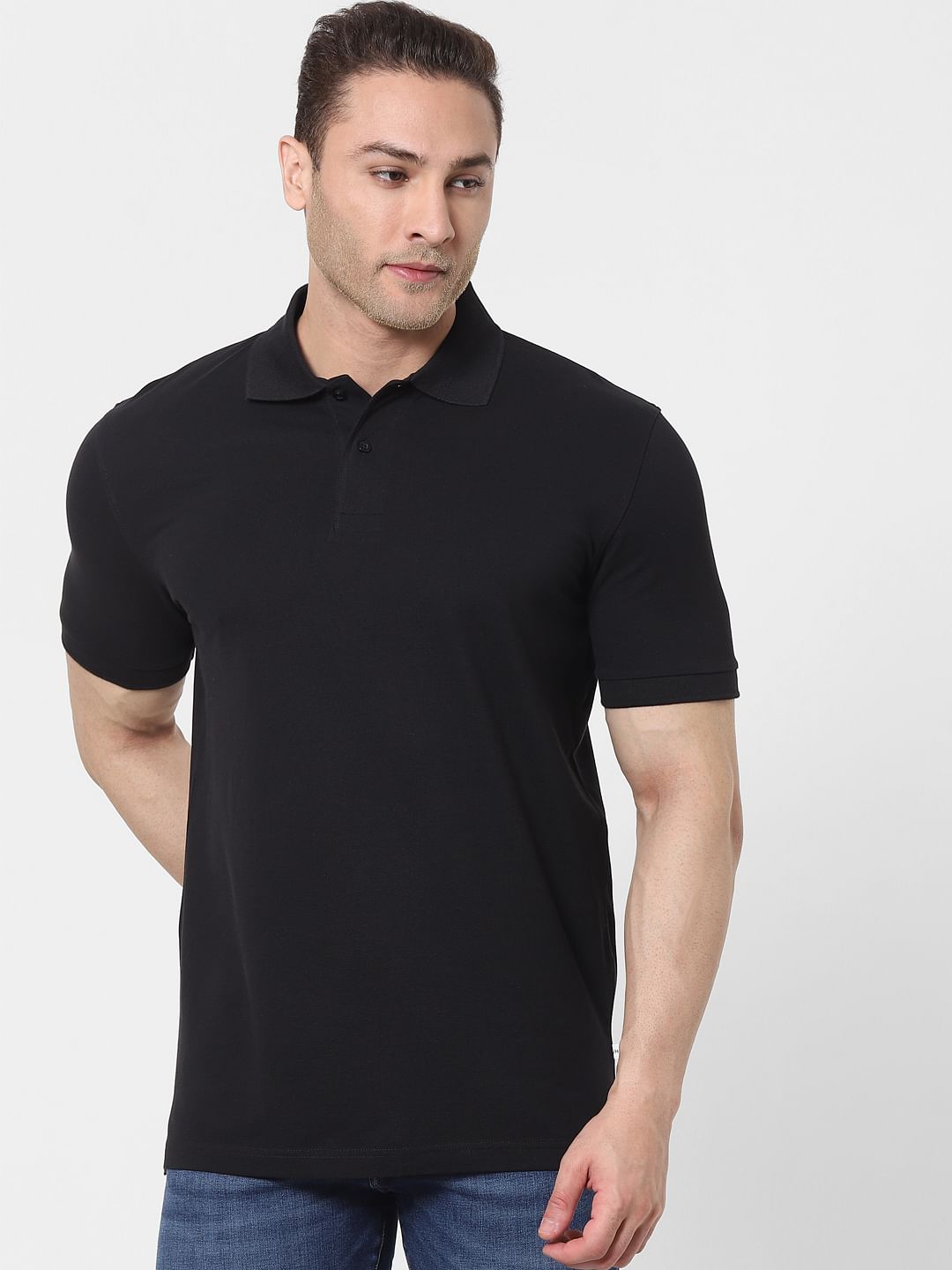 Black Organic Cotton Polo T-Shirt