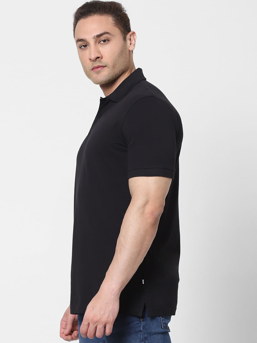 Black Organic Cotton Polo T-Shirt