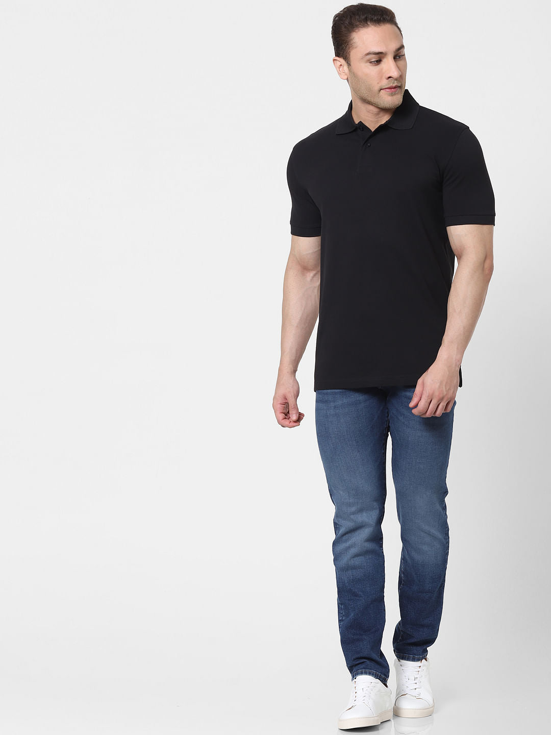Black Organic Cotton Polo T-Shirt