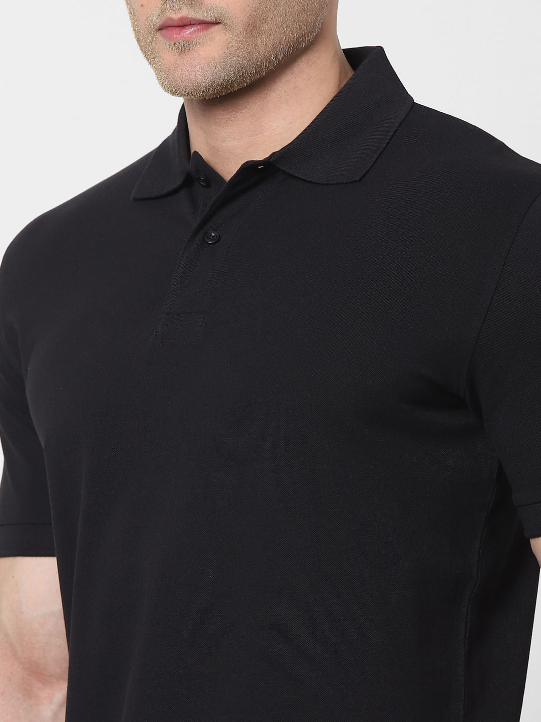 Black Organic Cotton Polo T-Shirt