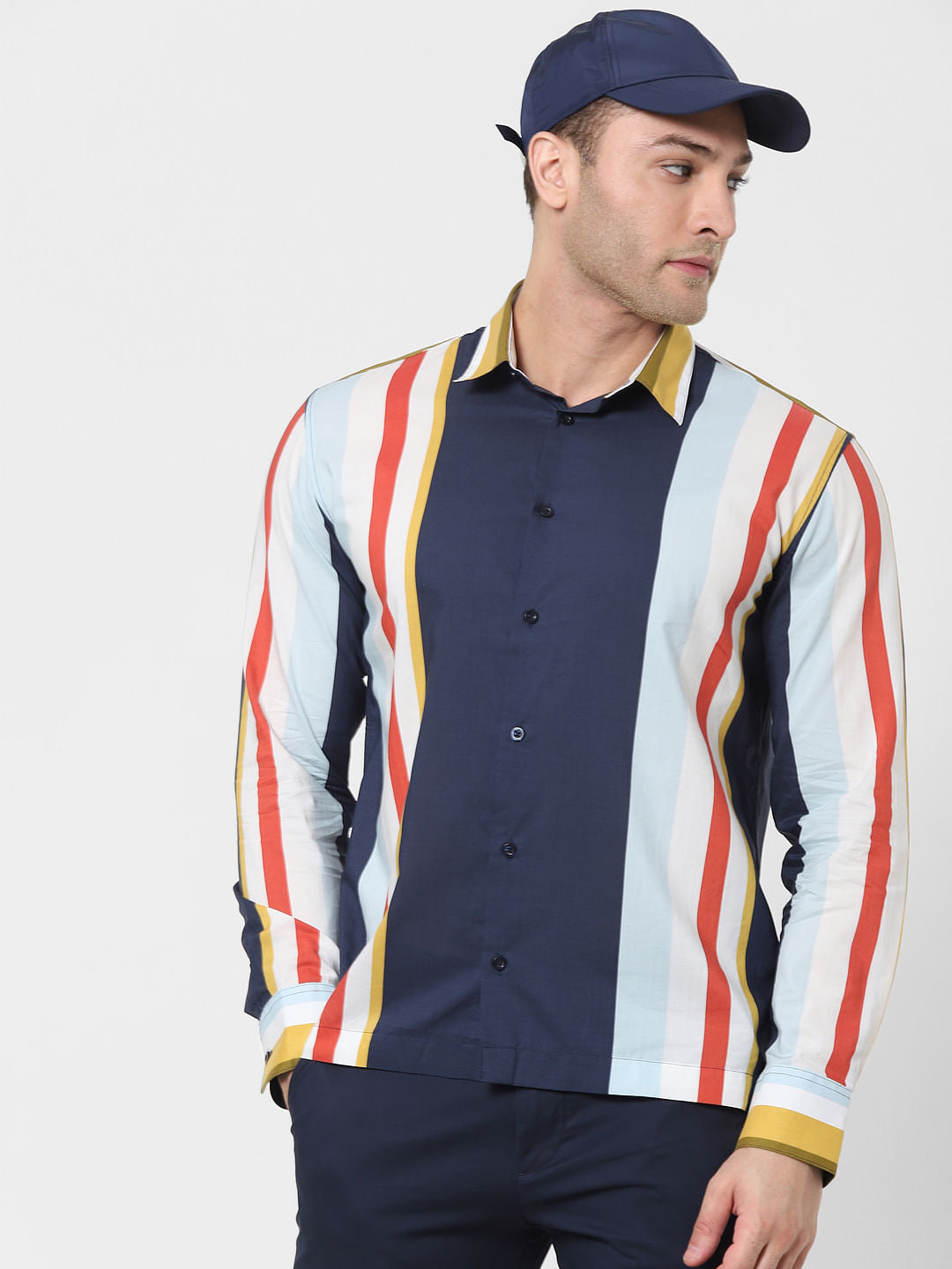 Multi-Coloured Colourblocked Full Sleeves Shirt