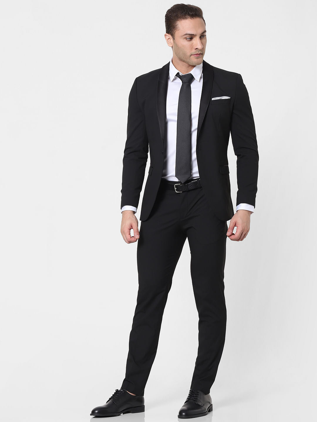 Black Mid Rise Slim Fit Trousers