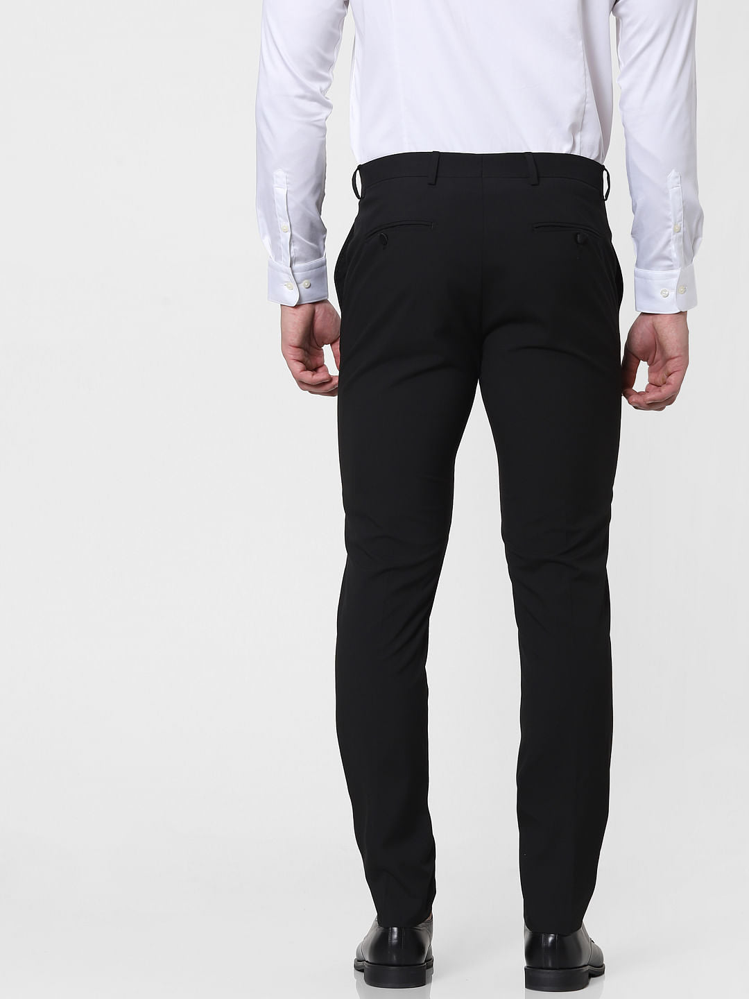 Black Mid Rise Slim Fit Trousers