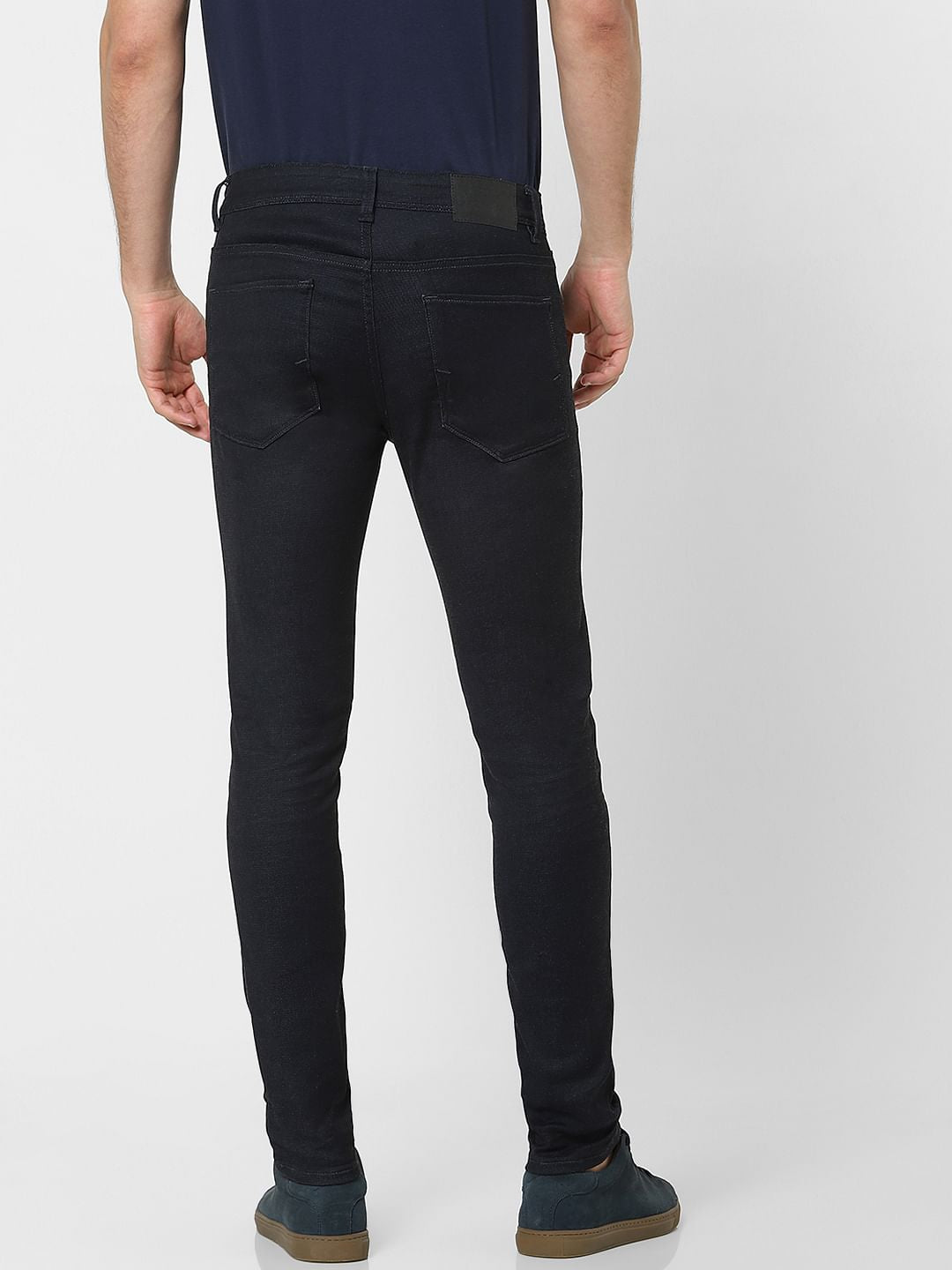 Dark Blue Mid-Rise Leon Slim Fit Jeans