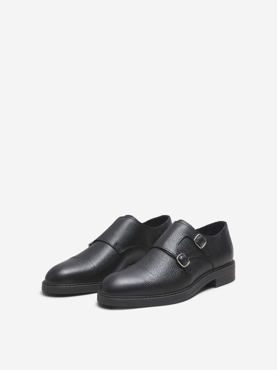 Black Buckle Detail Formal Shoes