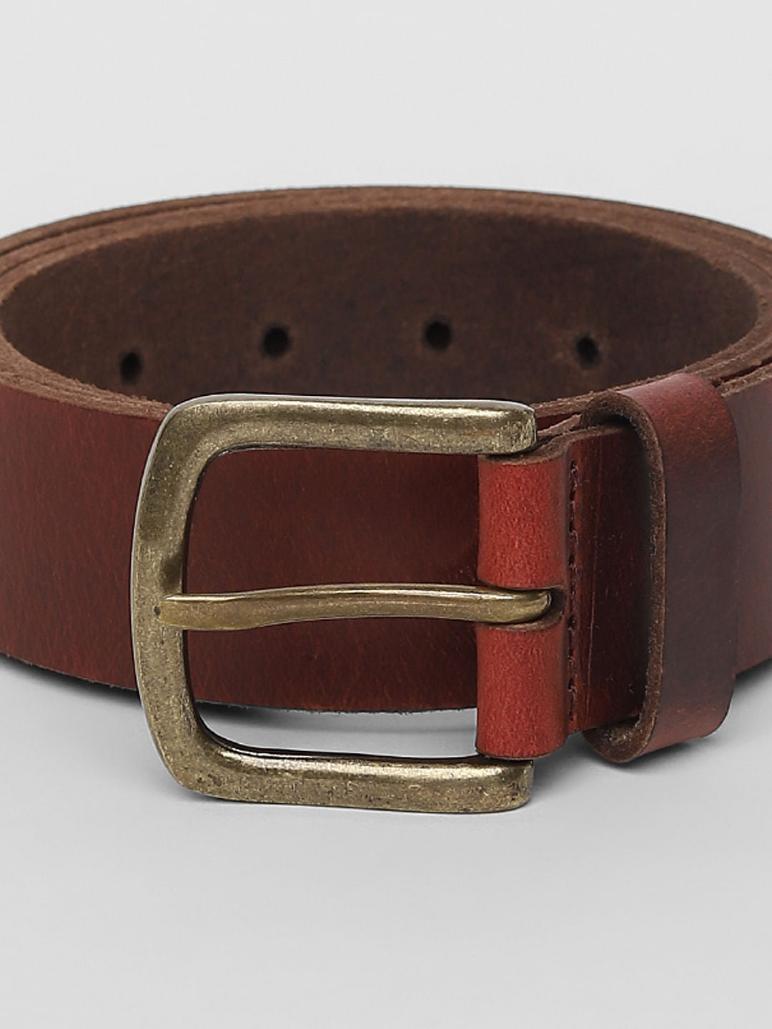 Rust Brown Leather Belt