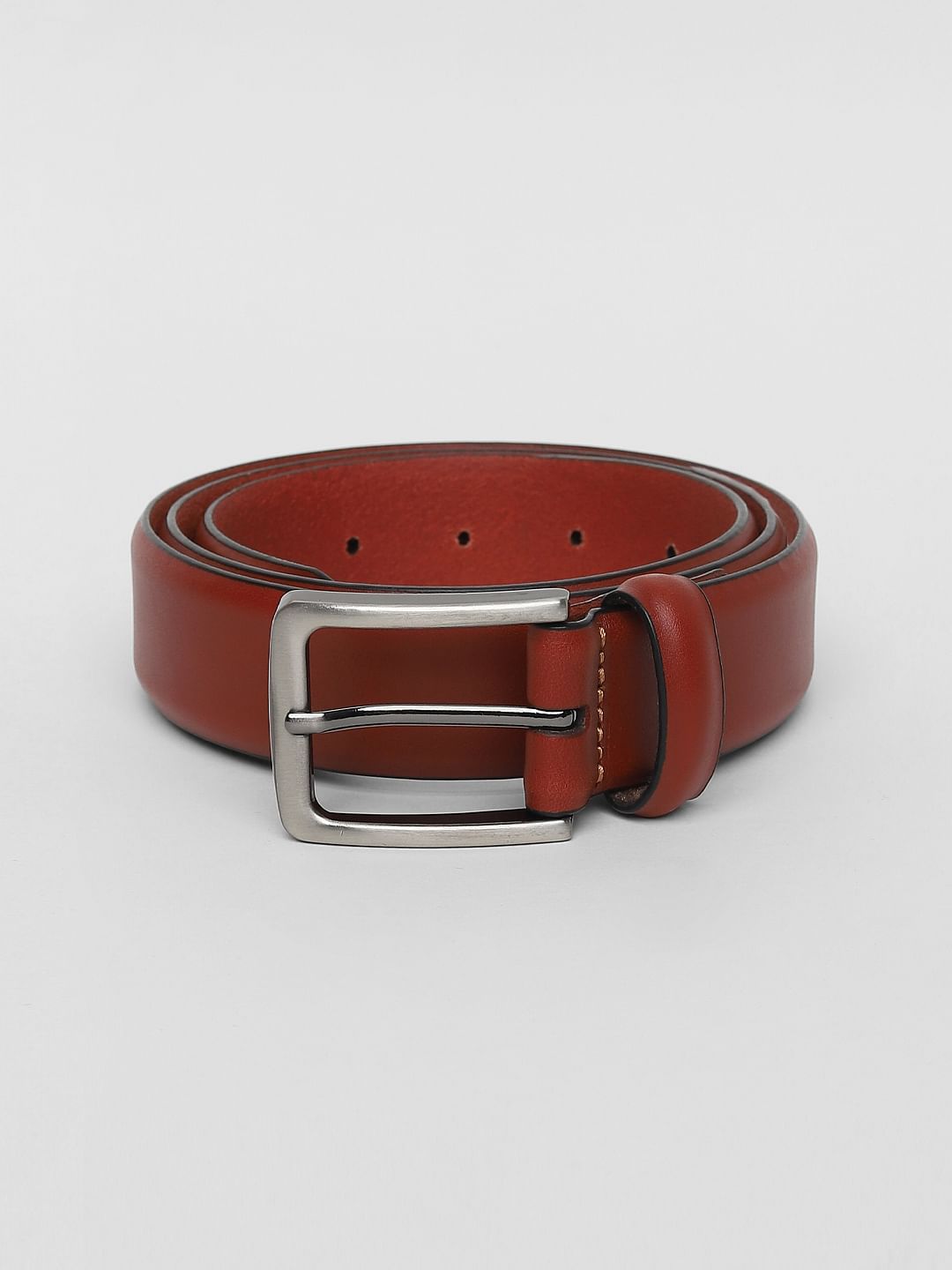 Brown Leather Formal Belt