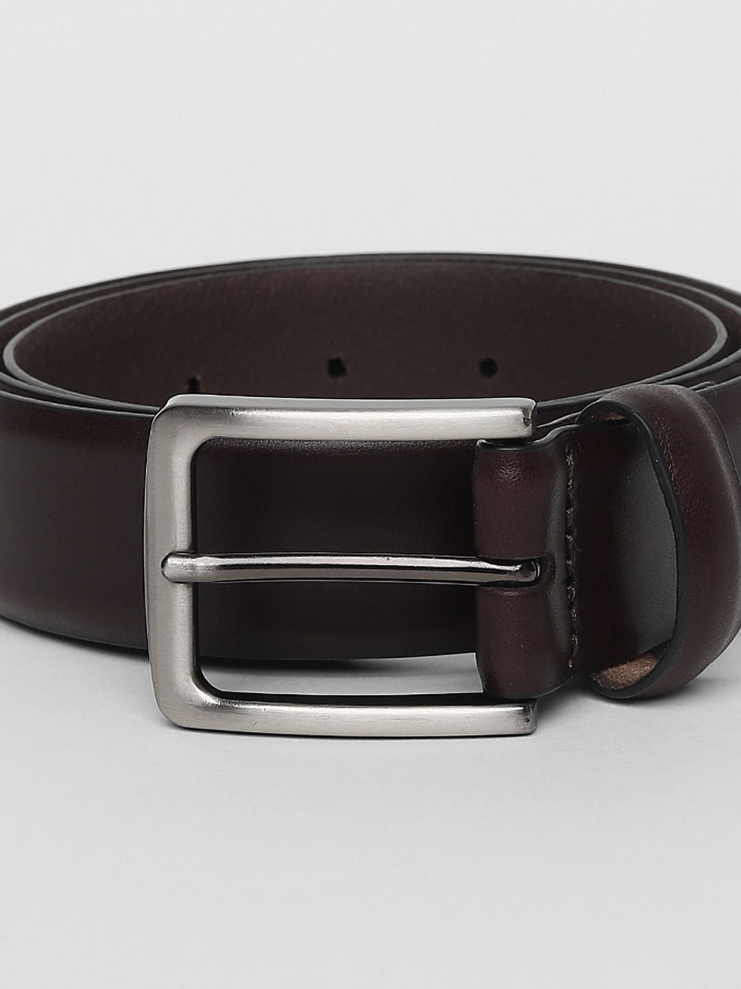 Dark Brown Leather Formal Belt