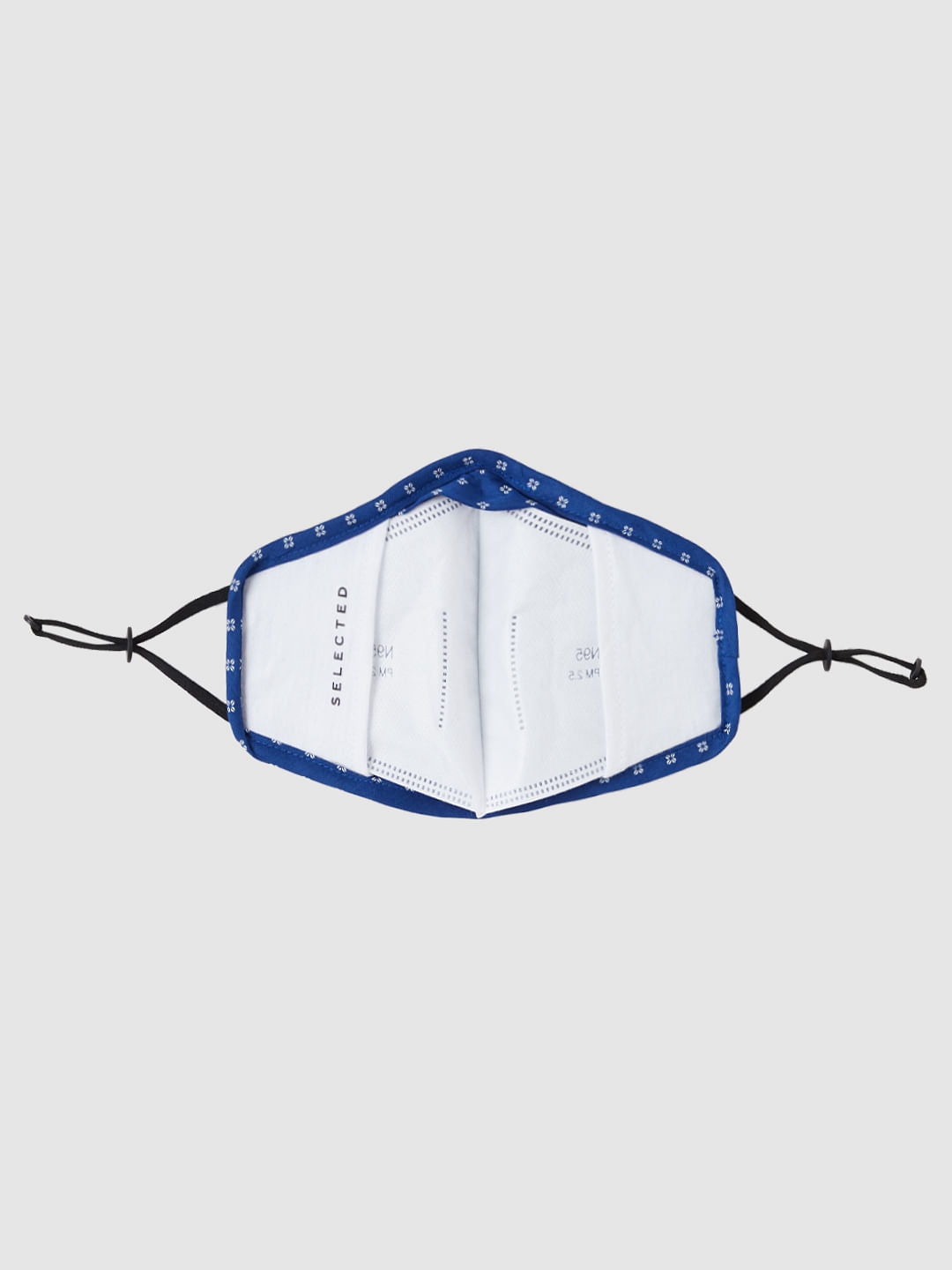 Blue Floral Print N95 Mask With 3 Changeable Pm2.5 Filter