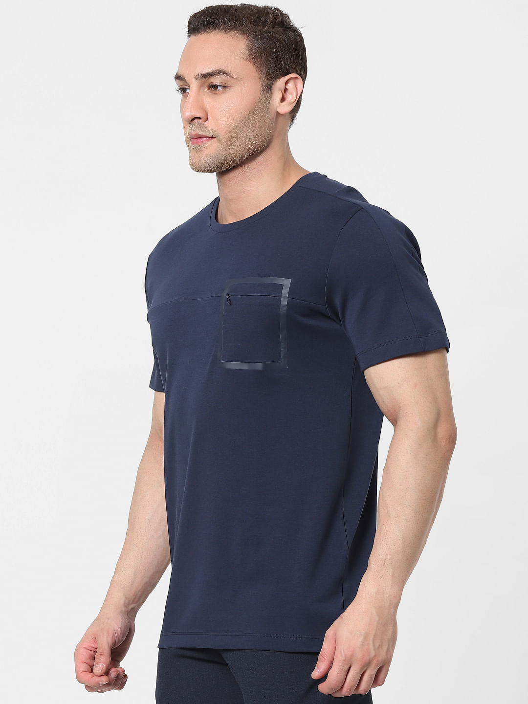 Blue Organic Cotton Crew Neck T-Shirt