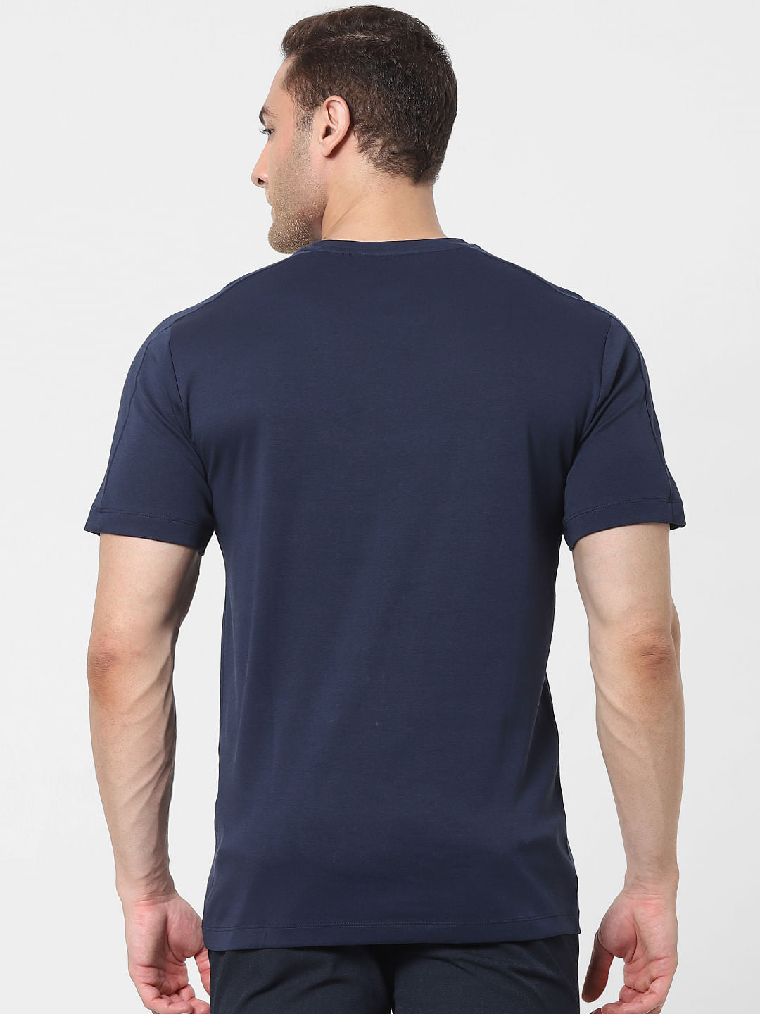 Blue Organic Cotton Crew Neck T-Shirt