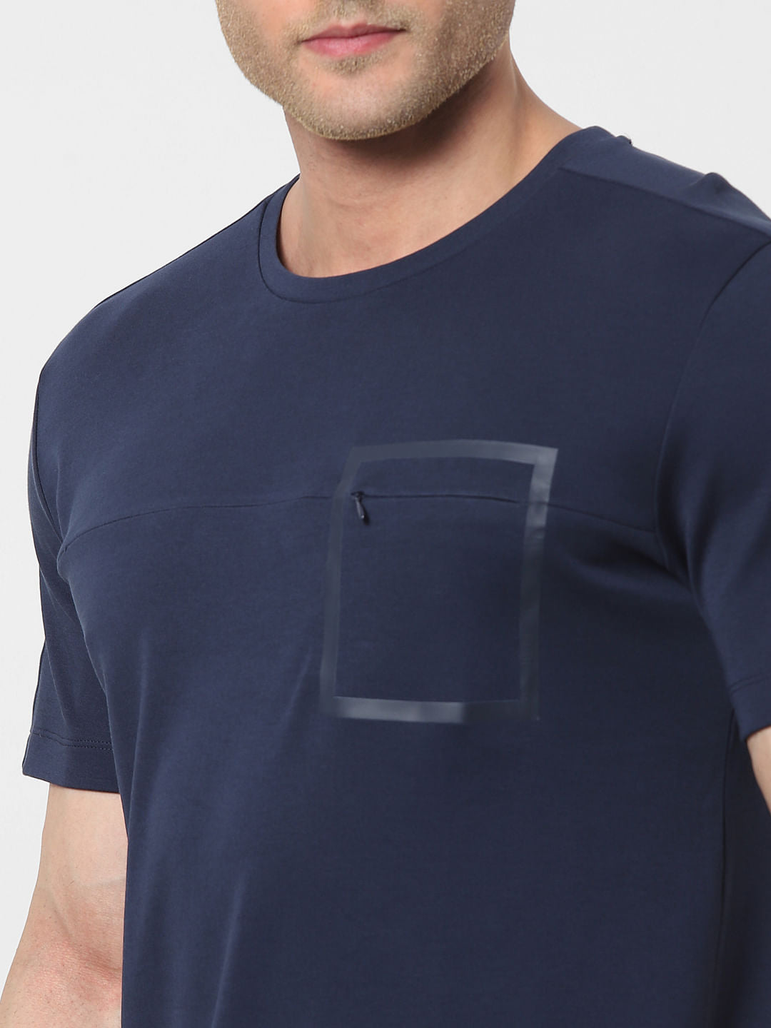 Blue Organic Cotton Crew Neck T-Shirt