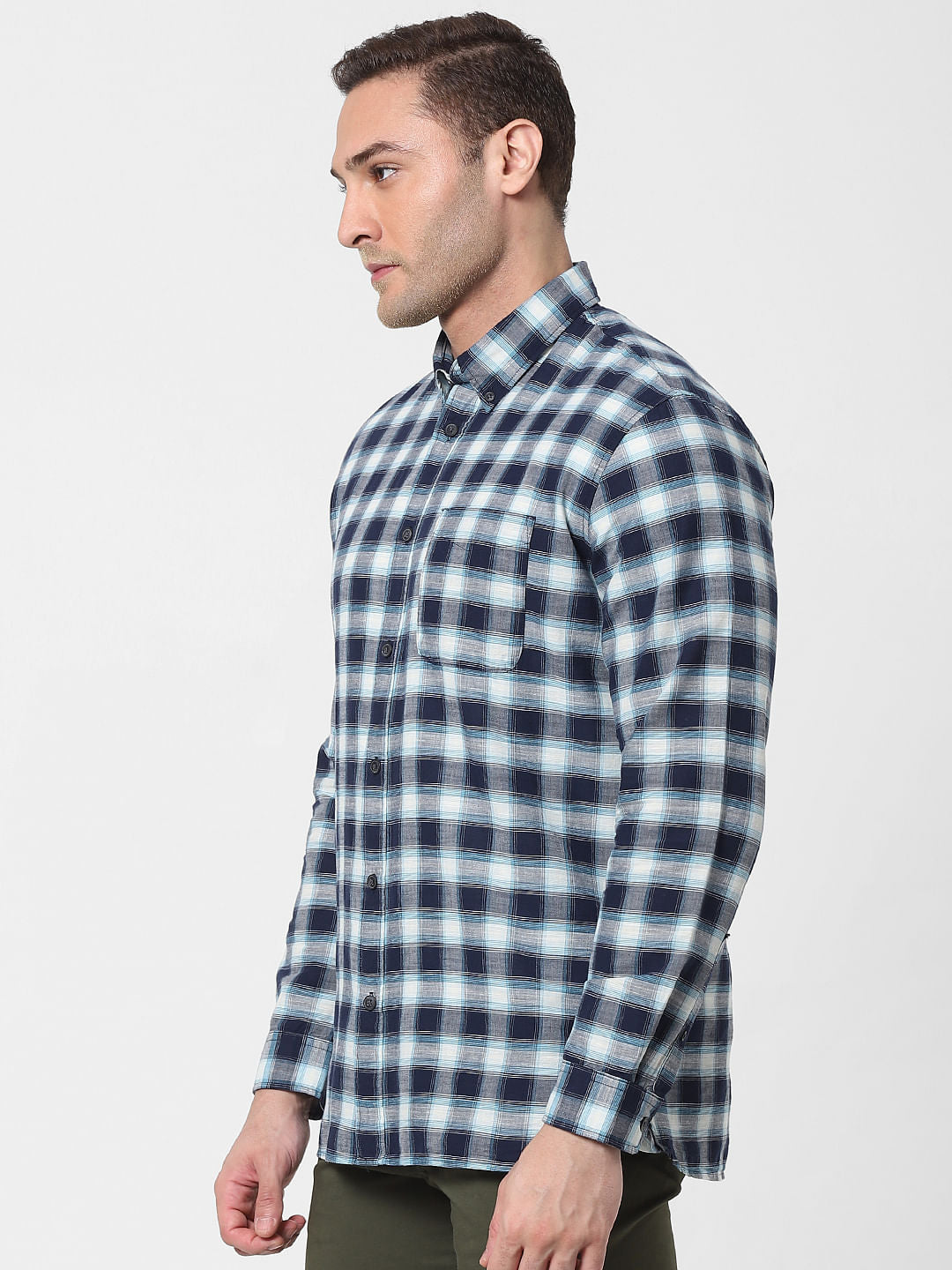 Blue Check Organic Cotton Full Sleeves Shirt