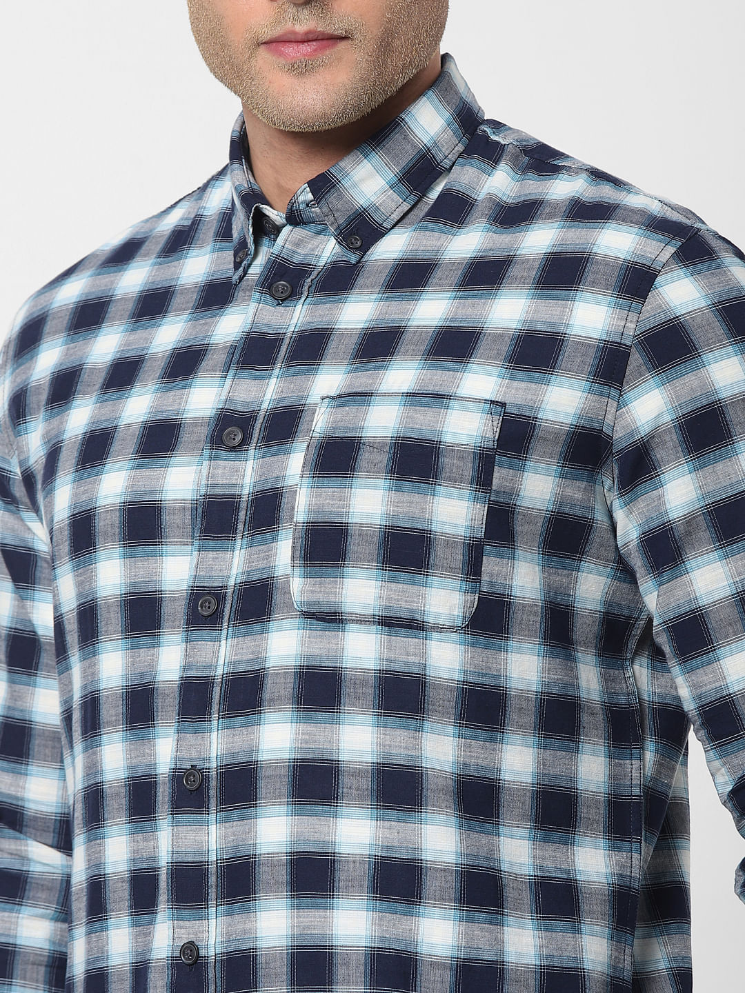 Blue Check Organic Cotton Full Sleeves Shirt