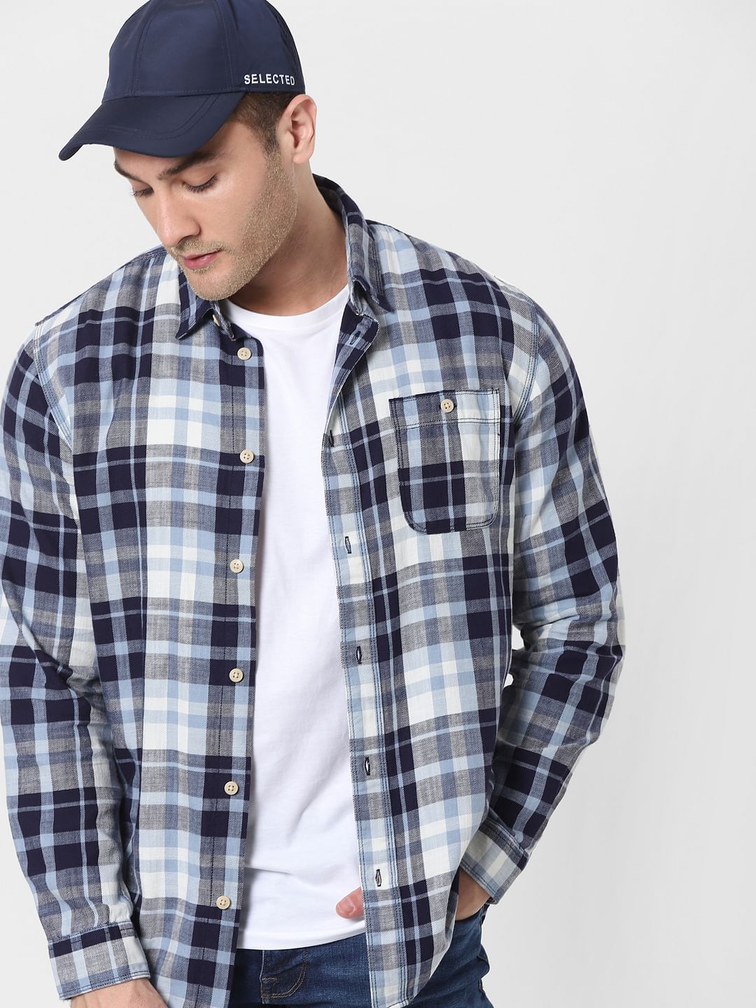 Blue Check Organic Cotton Full Sleeves Shirt