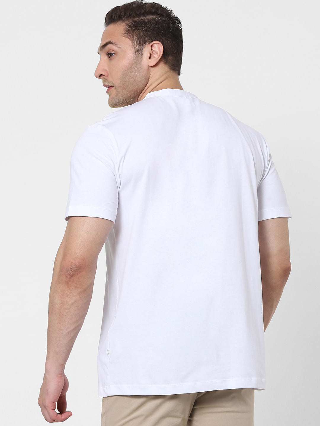 White Organic Cotton Polo Neck T-Shirt