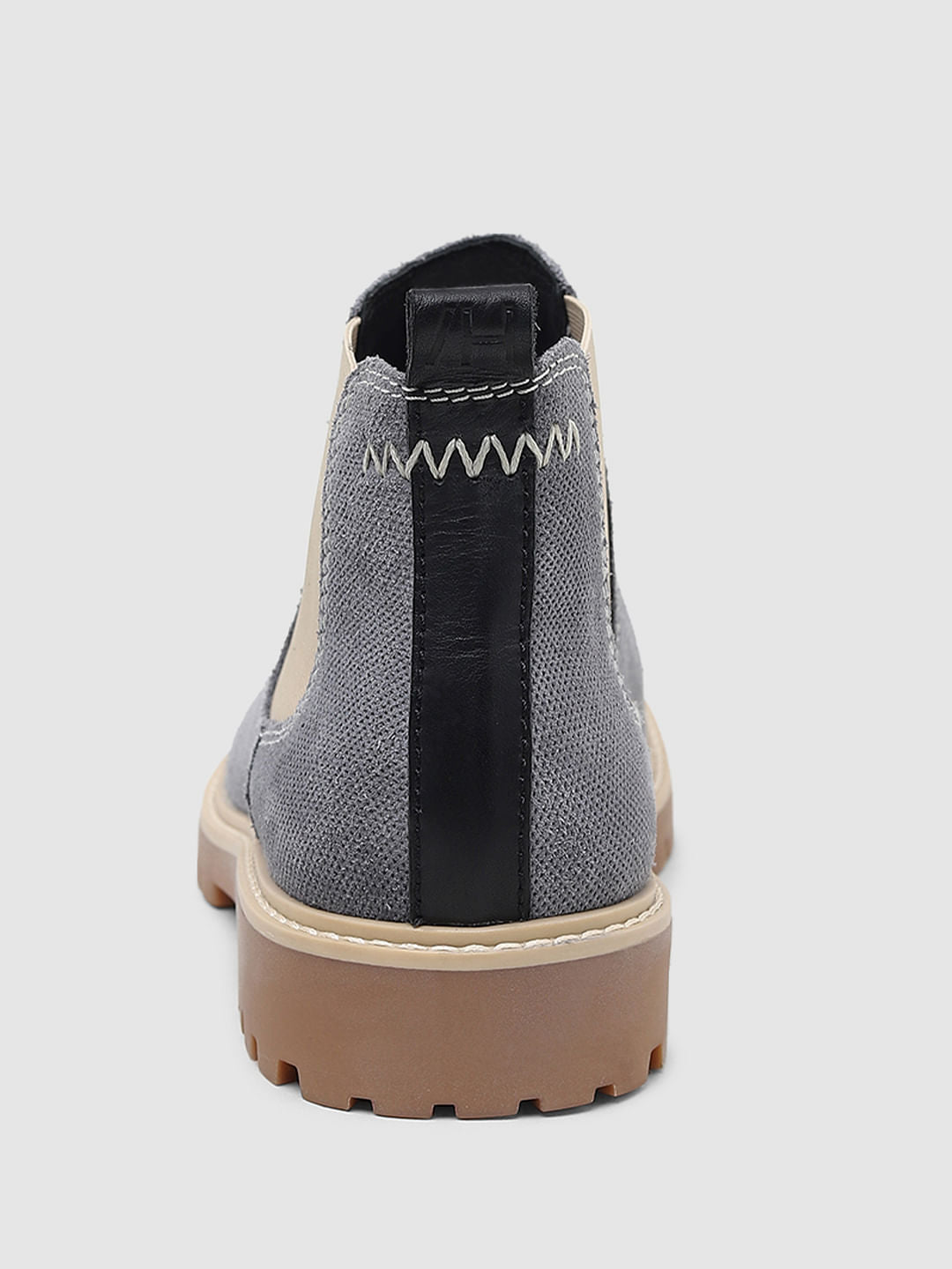 Grey Colourblocked Chelsea Boots