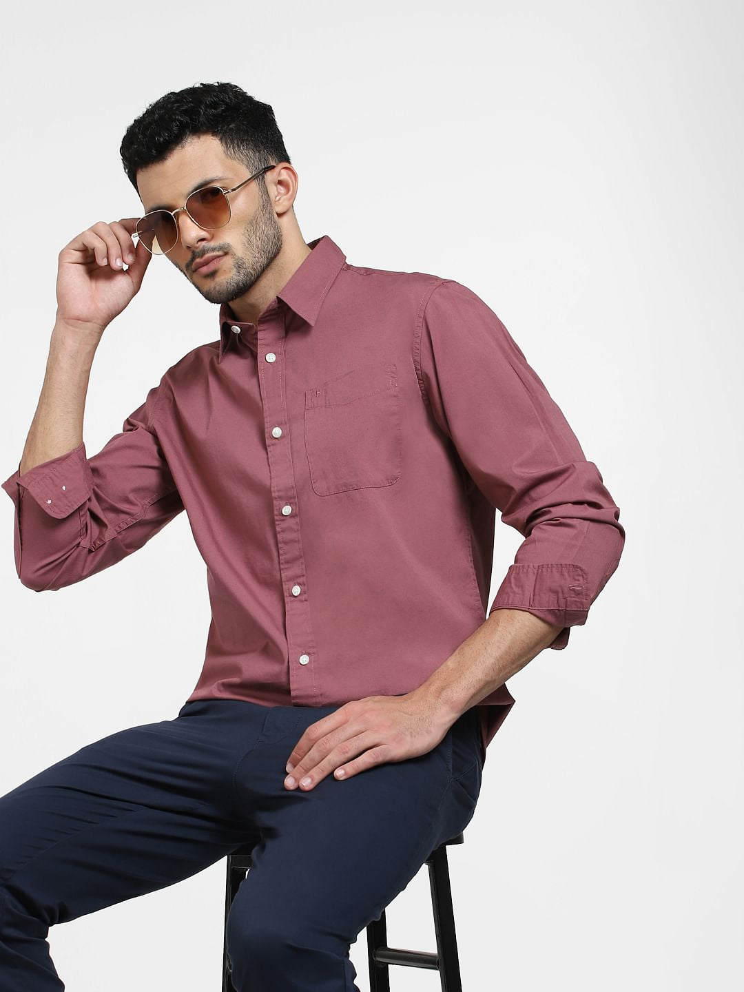 Dark Pink Full Sleeves Shirt