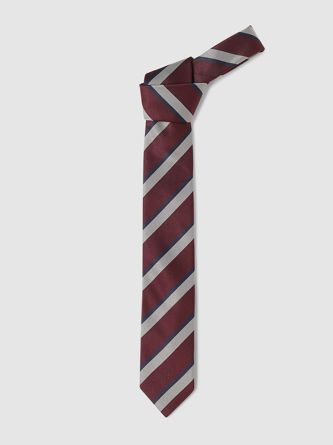 Burgundy Striped Tie