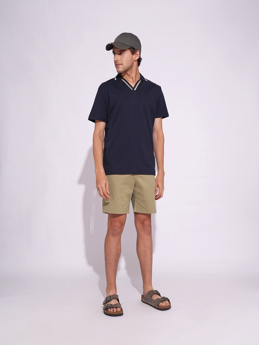 Beige Cotton Chino Shorts