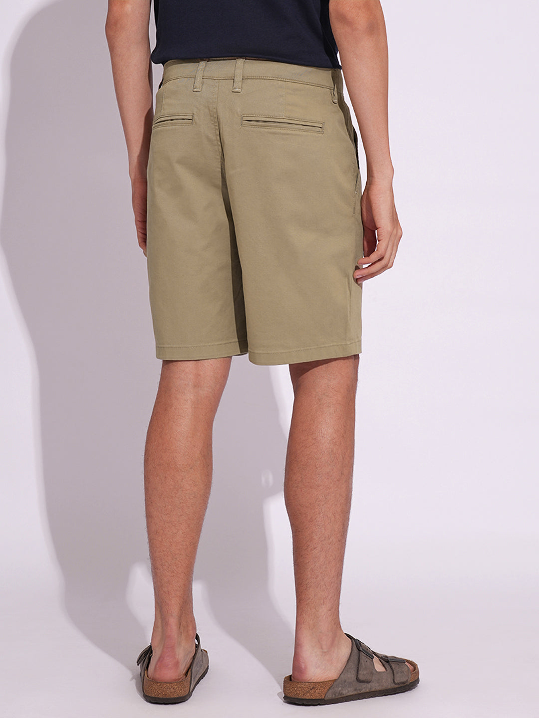Beige Cotton Chino Shorts