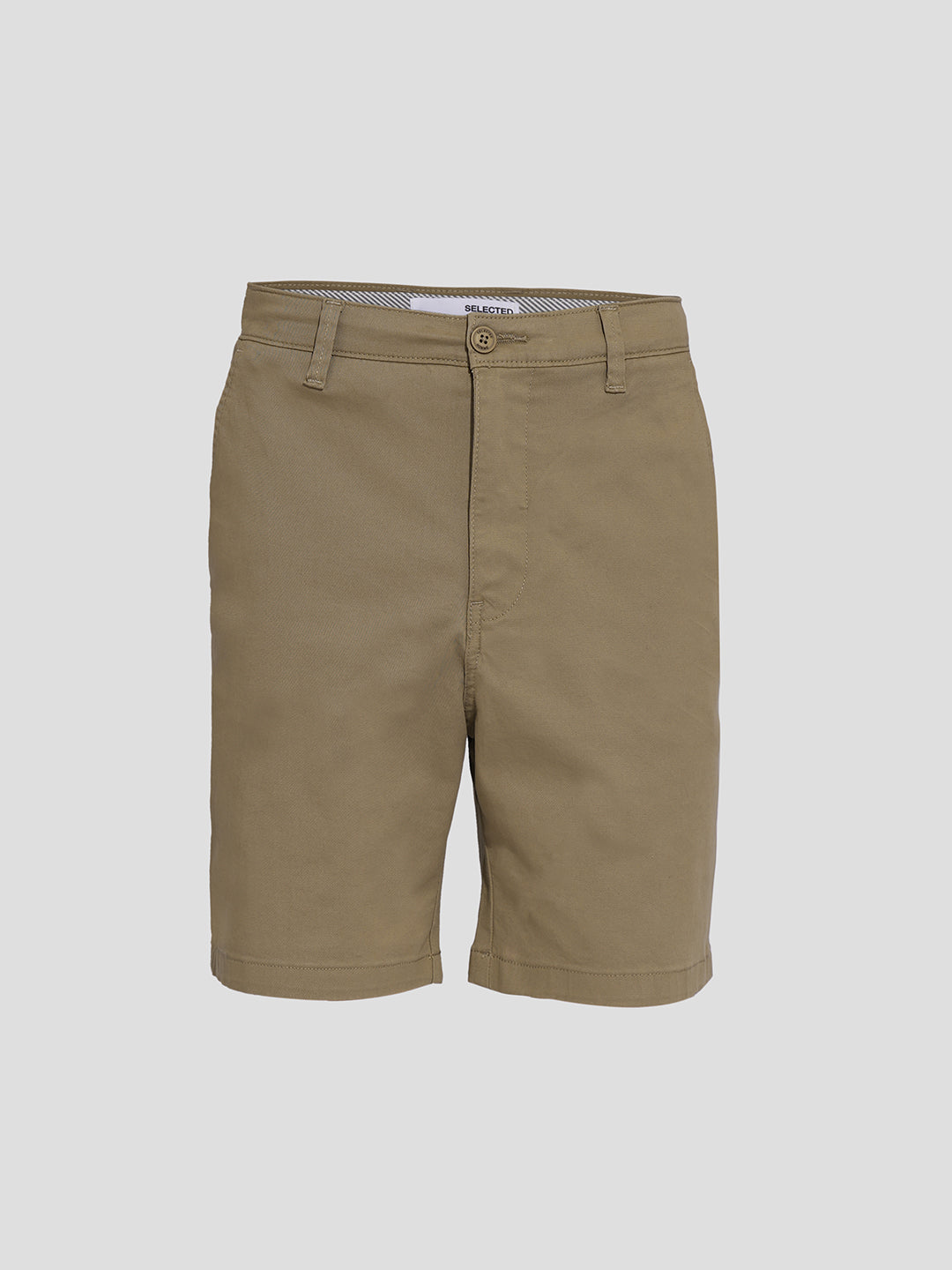 Beige Cotton Chino Shorts