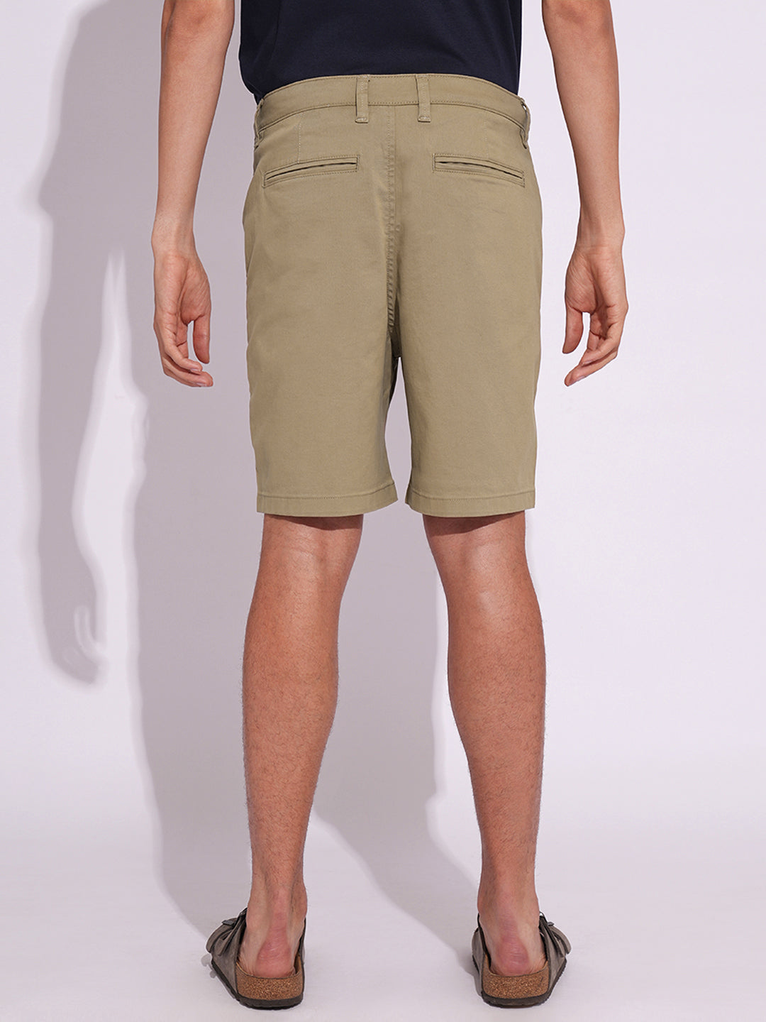 Beige Cotton Chino Shorts
