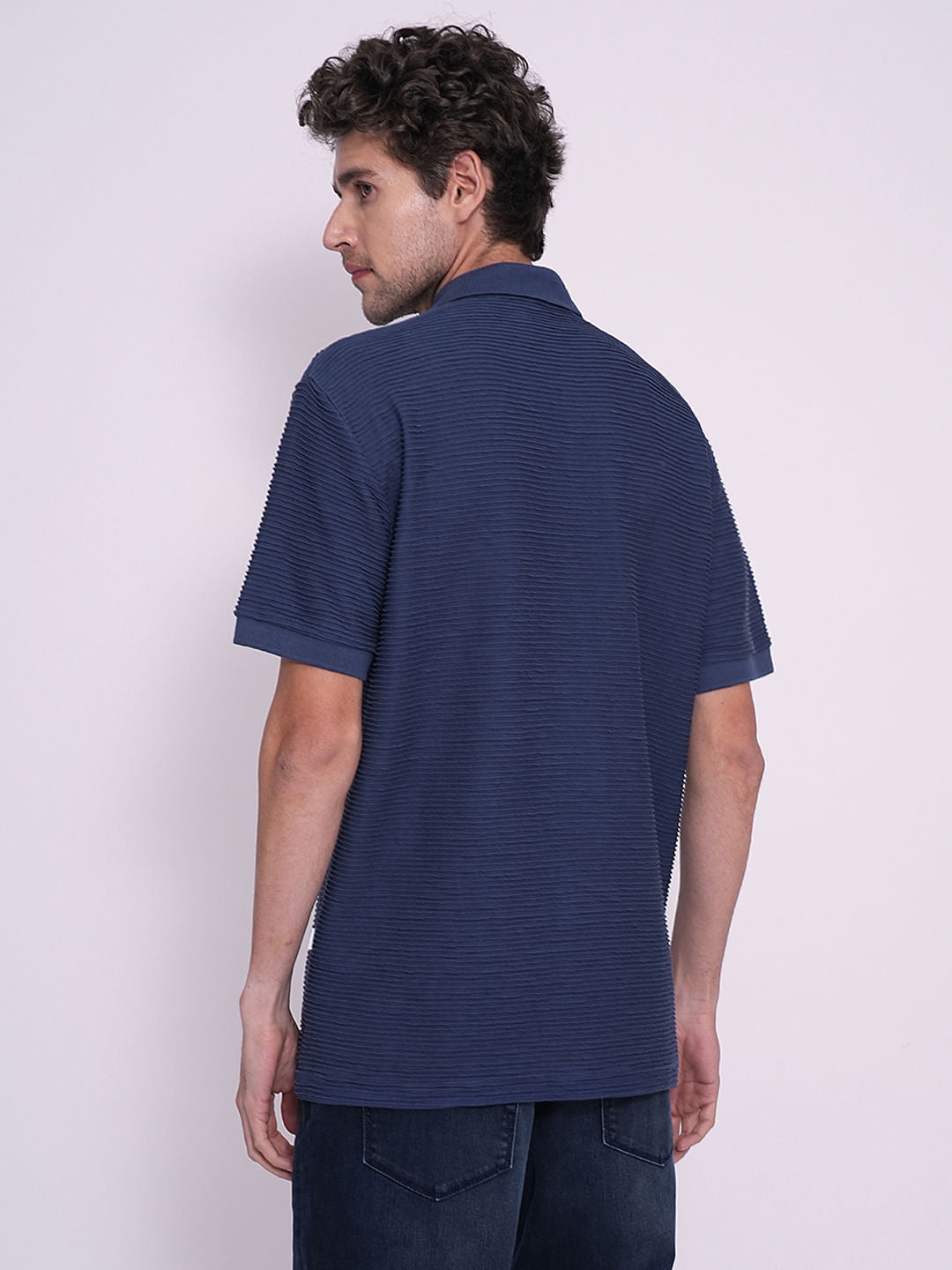 Dark Blue Structured Organic Cotton Polo