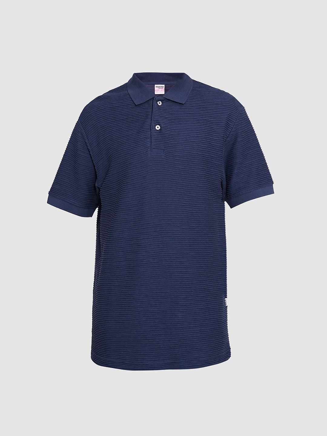 Dark Blue Structured Organic Cotton Polo