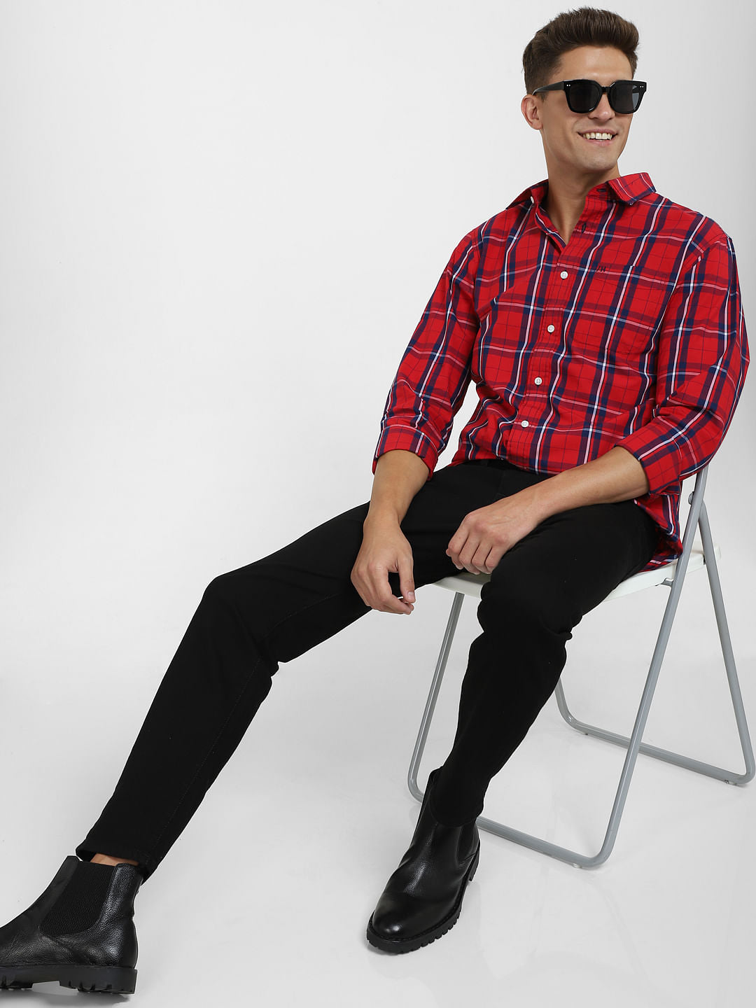 Red Check Full Sleeves Shirt