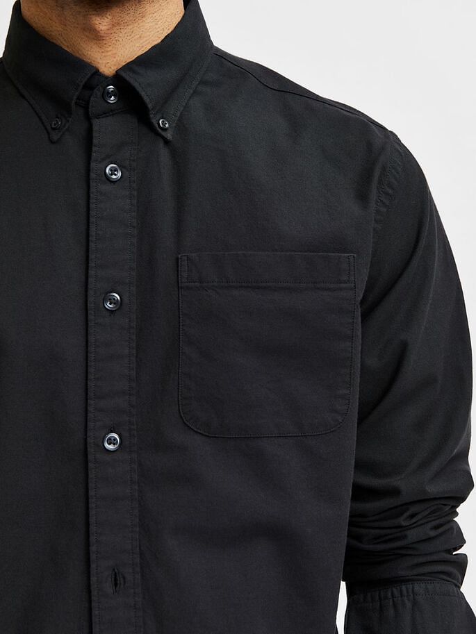 Black Organic Cotton Full Sleeves Shirt