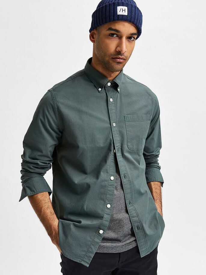 Green Organic Cotton Full Sleeves Shirt