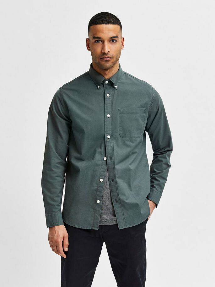 Green Organic Cotton Full Sleeves Shirt