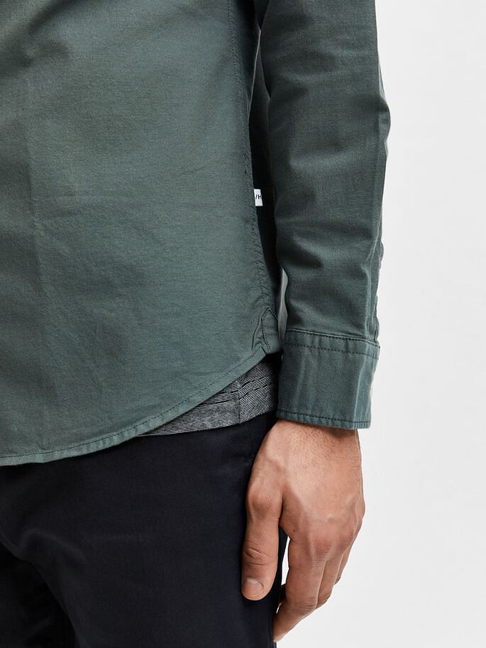 Green Organic Cotton Full Sleeves Shirt
