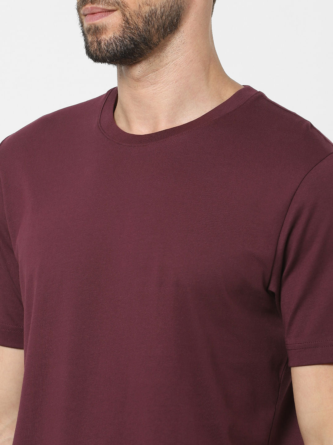 Maroon Organic Cotton Crew Neck T-Shirt