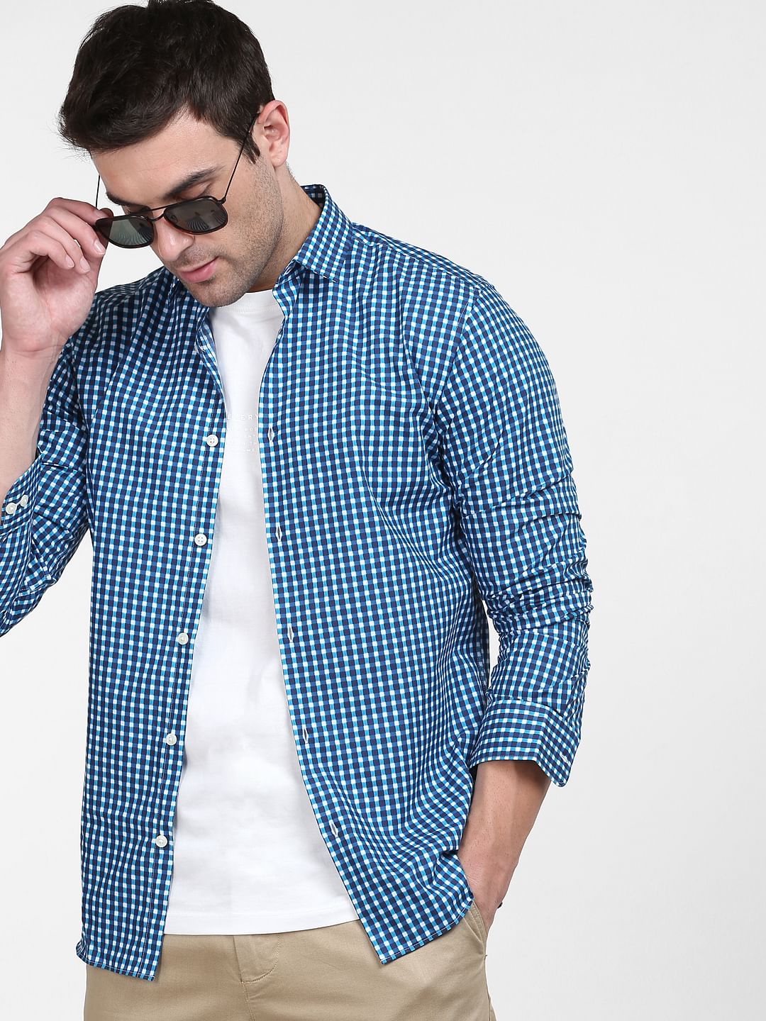 Blue Check Full Sleeves Shirt