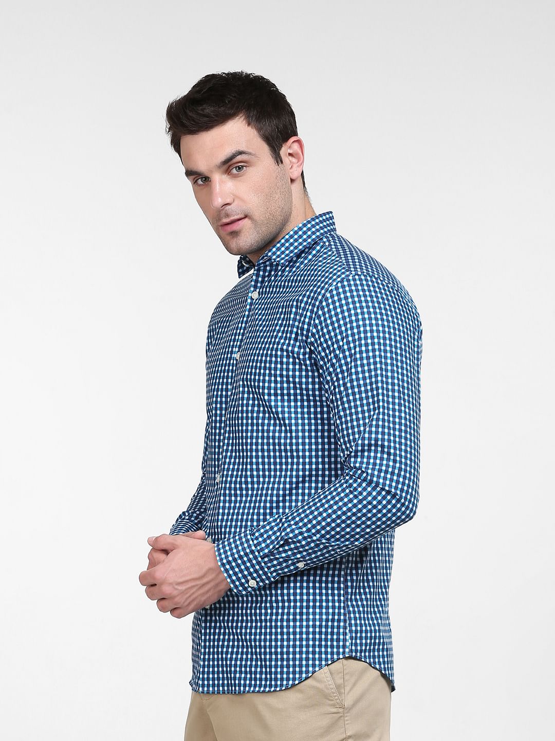 Blue Check Full Sleeves Shirt