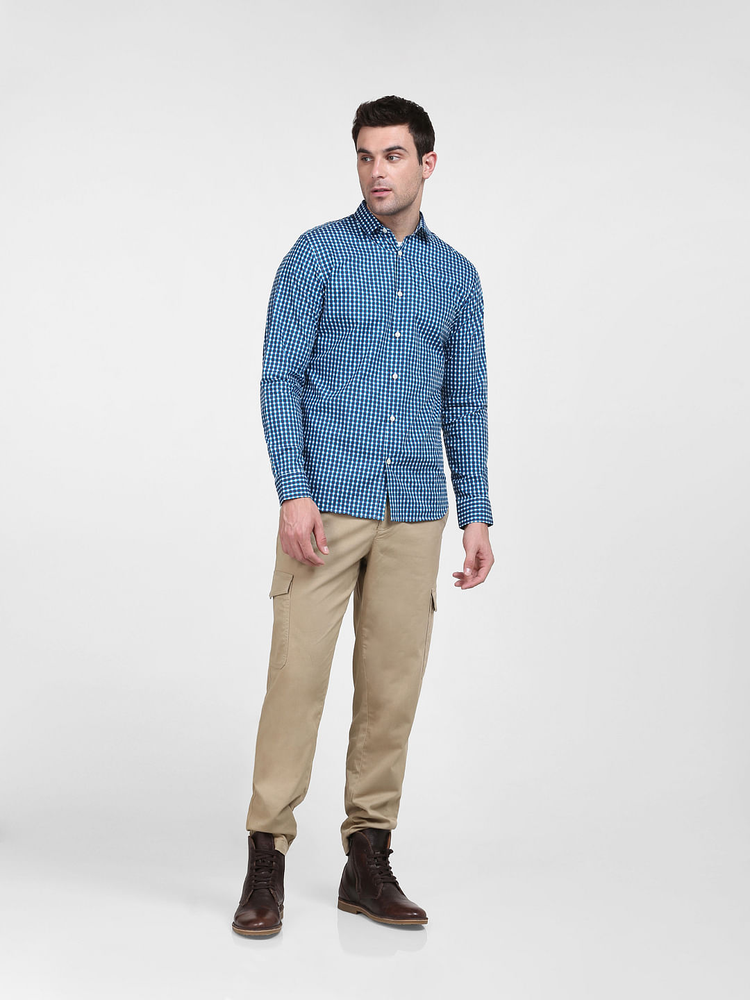 Blue Check Full Sleeves Shirt