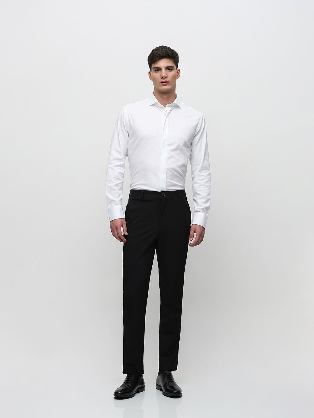 White Cotton Formal Full Sleeves Shirt