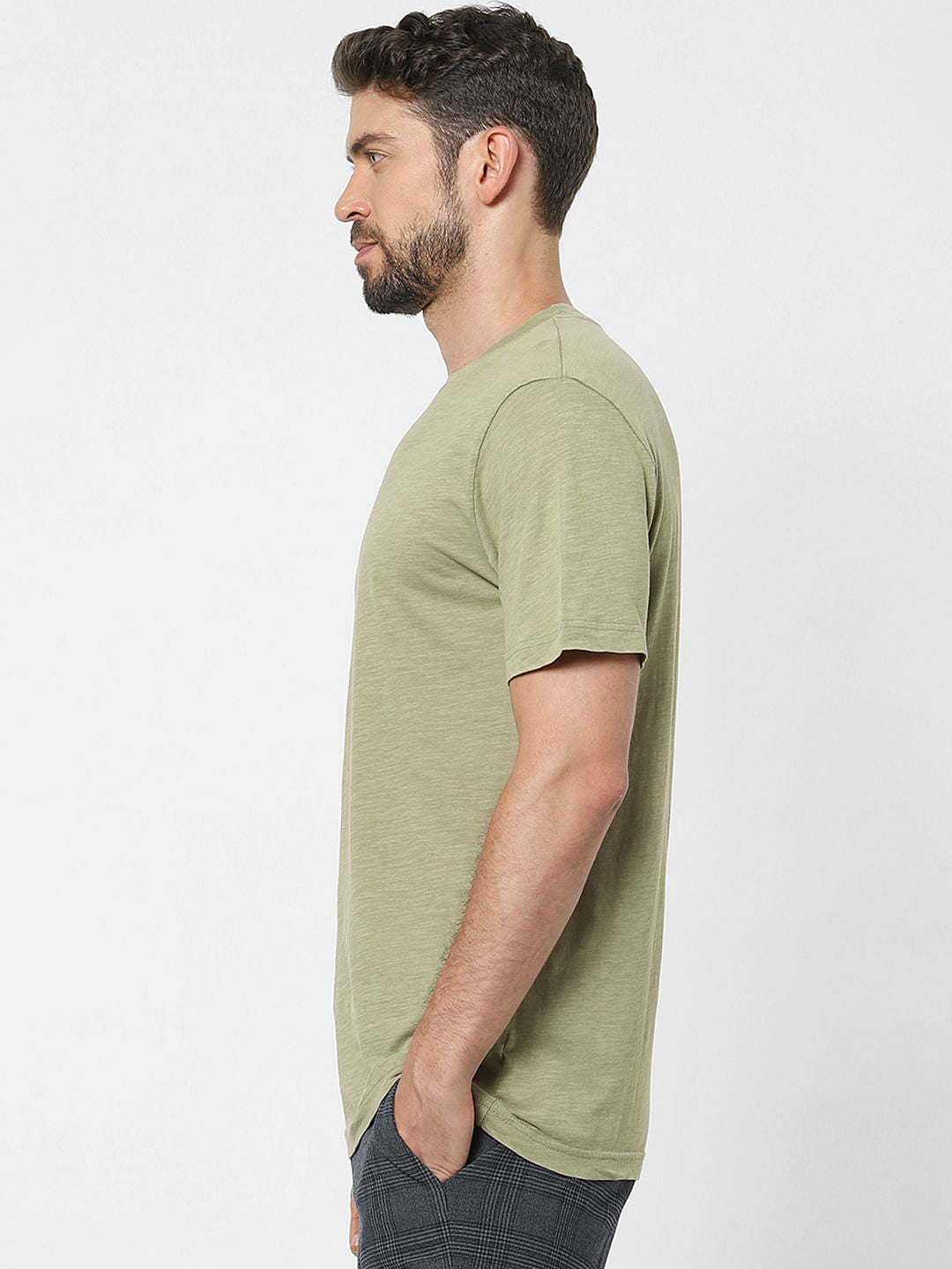 Green Organic Cotton Crew Neck T-Shirt